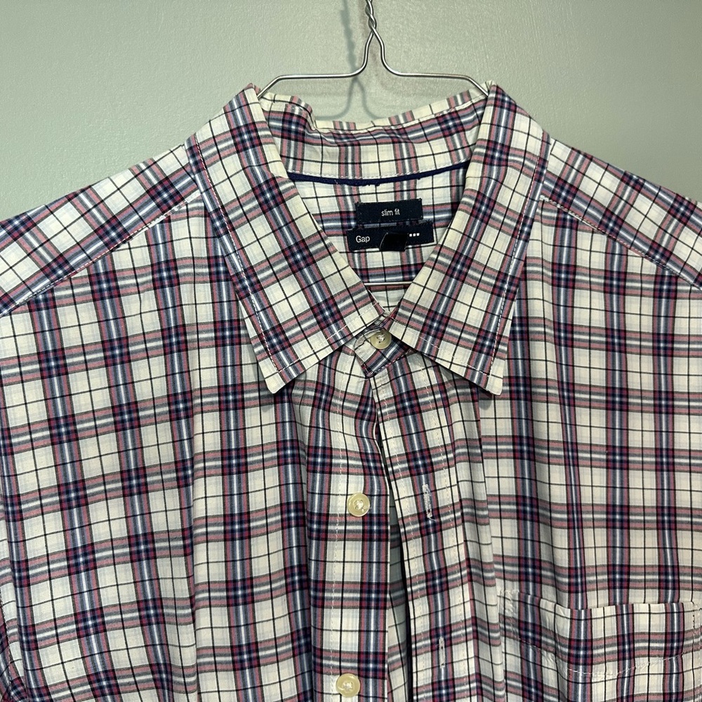 GAP men’s long sleeve plaid button down shirt - Picture 1 of 5